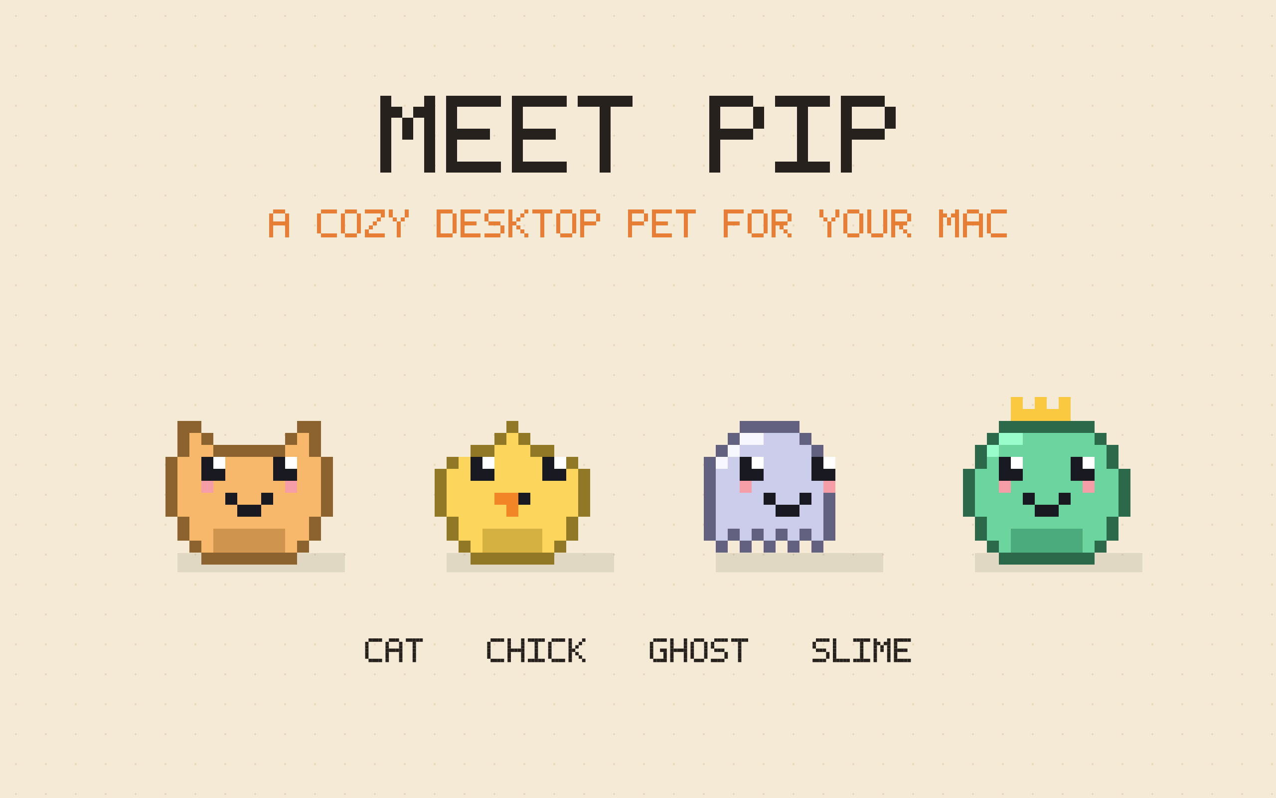 Meet Pip, the four species together